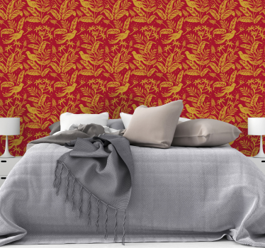 Red and yellow Bird Wallpaper - TenStickers