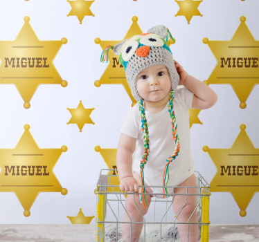 Sheriff badge with name Childrens Wallpaper - TenStickers