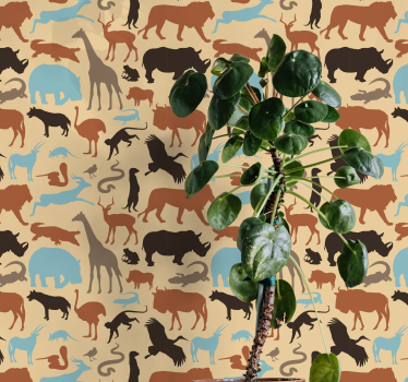 Silhouette safari cool animal wallpaper - TenStickers