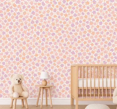 Small pastel flowers kids wallpaper - TenStickers