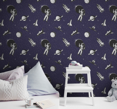 space wallpaper astronauts and stars Starry Wallpaper - TenStickers