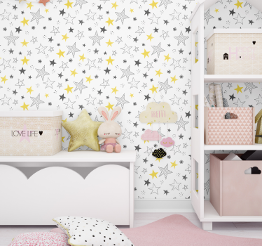 Star Pattern Bedroom Wallpaper - TenStickers