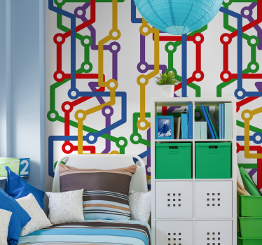 Subway map abstract Wallpaper - TenStickers