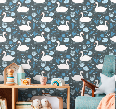 Swan Lake Motif birds wallpaper - TenStickers