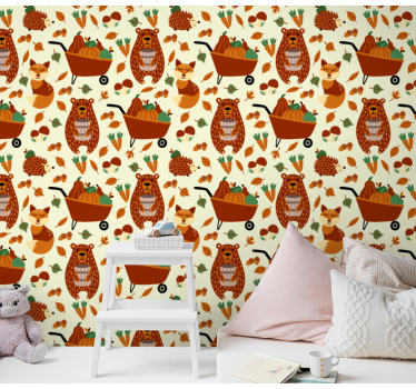 Thanksgiving cartoon wildlife Cool animal wallpaper - TenStickers