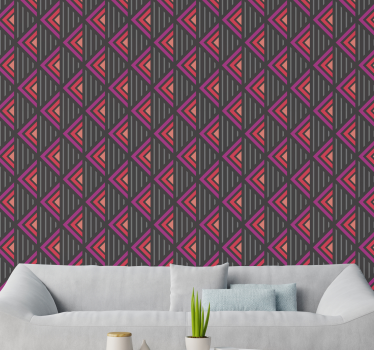 Triangular Grid living room wallpaper - TenStickers