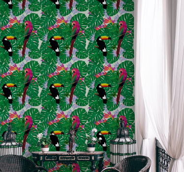 Tropical Bird Ensemble birds wallpaper - TenStickers