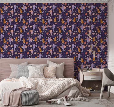 Tropical Bird Pattern animal wallpaper - TenStickers