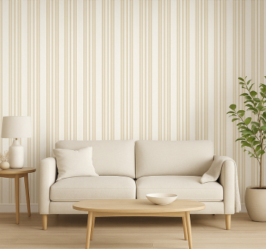 Vega beige striped pattern living room wallpaper - TenStickers