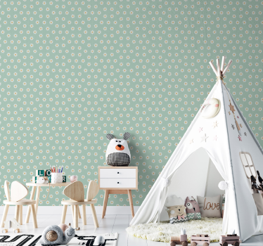 Wallpaper daisy pattern for kids - TenStickers