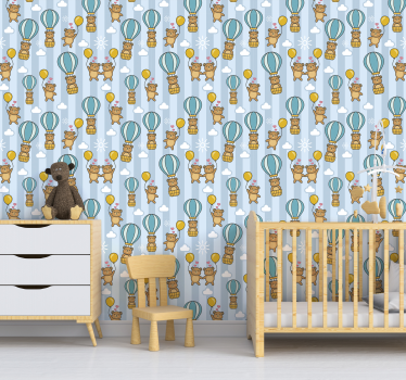 Wallpaper Flying animals for children - TenStickers
