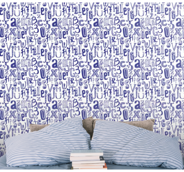 Words and numbers Alphabet wallpaper - TenStickers
